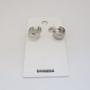 NWT Express Silver Tone Hoop Earrings